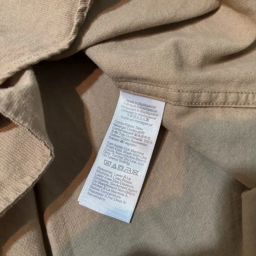 J Crew Shirt Mens XL Khaki Brown Pinwale Corduroy Long Sleeve Button Preppy